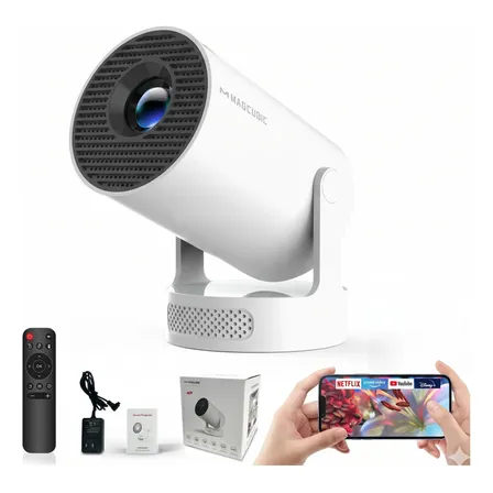 Magcubic Hy300 Pro+ Proyector Mini Portatil 4k Android 11 Blanco