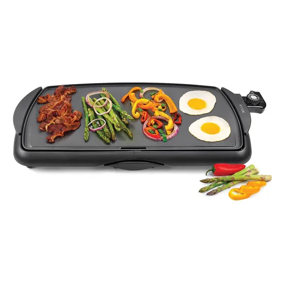 Plancha Eléctrica Y Parrilla Plana Bella, Antiadherente, 150