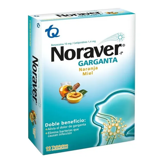 Noraver® Garganta Naranja 12tab