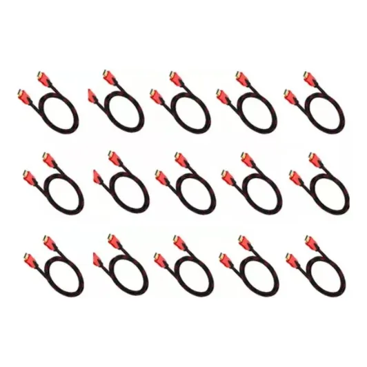 15 Pzs Cable Hdmi Genérico 3m Negro/rojo Full Hd Tv