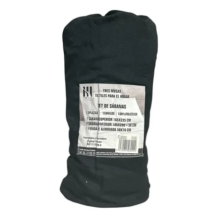 Set De Sábanas 3pcs 1.5 Plazas 150 Hilos 100% Poliéster.