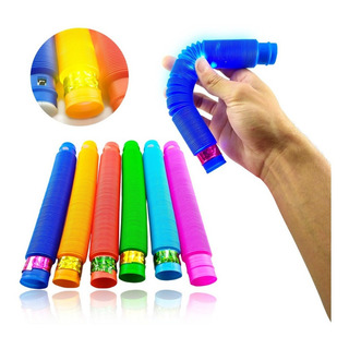 3 Tubo Sensor Pop Fidget Toy Bobina Brinquedo Sifão C/ Led 3 Tubo Sensor Pop Fidget Toy Bobina Brinquedo Sifão C/ Led