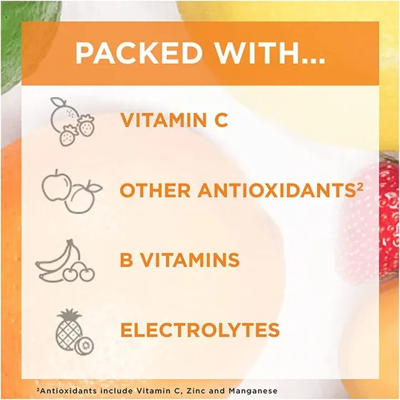 Polvo de naranja con vitamina C Emergen-C, 30 paquetes, importado