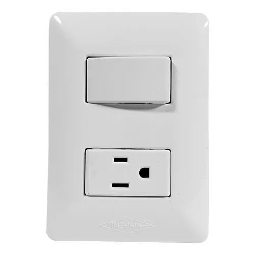 Toma Interruptor Blanco, Con Retie - Induma Color Blanco