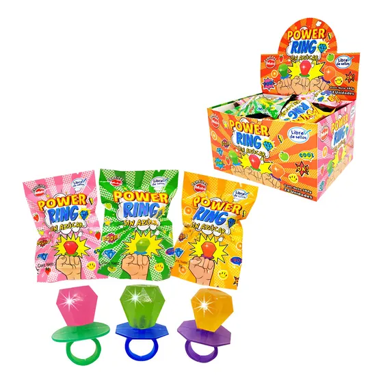 Caramelos Sin Azucar Forma Anillos Caja 24 Unidades