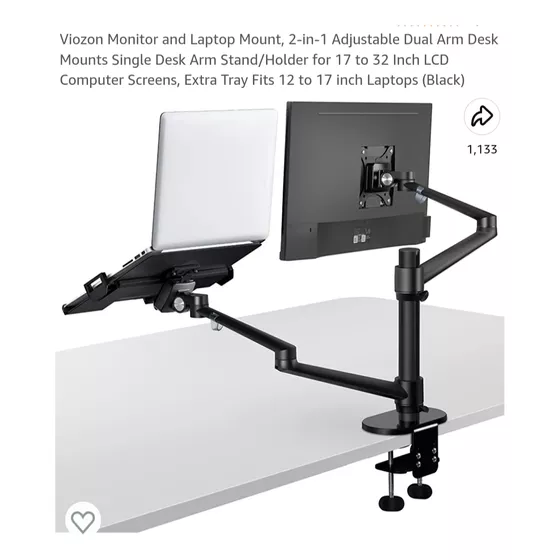 Brazo de monitor dual 32 pulgadas, Soporte de monitor de escritorio