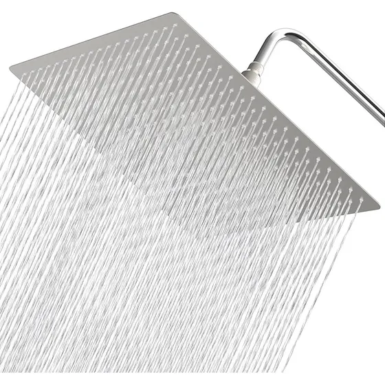 Regadera Cromada Jumbo Gigante 16 (40x40cms) Con Brazo 50cms