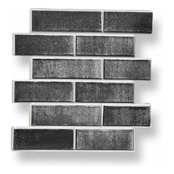 Placa Pvc Plástico Pared Autoadhesiva Cocina Baño Gris