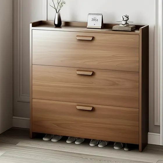 Zapatero Recibidor Eoland Mueble Organizador Para Zapatos Cajonera Mueble Para Zapatos Madera 3 Cajones Guarda Zapatos