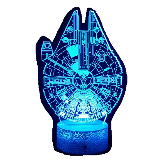 Lámpara 3d Star Wars Hálcon Milenario