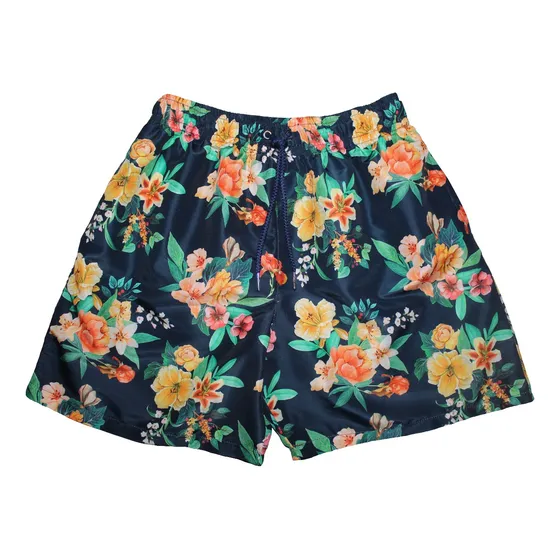 Pantaloneta De Baño Short De Playa Hombre Flores Hojas