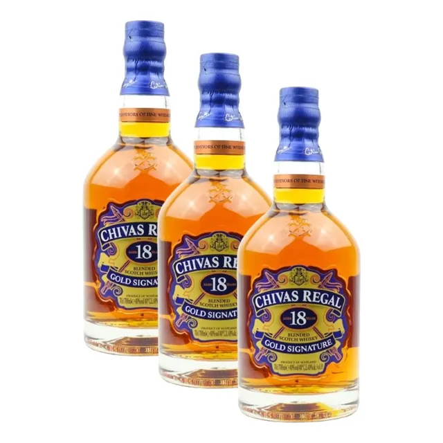 Pack 3 Und Whisky Chivas Regal 18 Años 750ml Gold Signature 