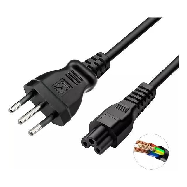 Cable De Poder Para Cargador De Notebook Tipo Trebol