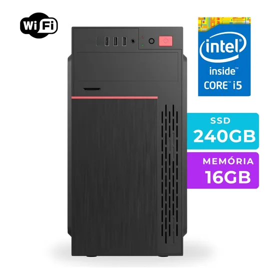 Computador Pc Barato Intel I5 8a 16gb Ddr4 Ssd 240gb + Wifi