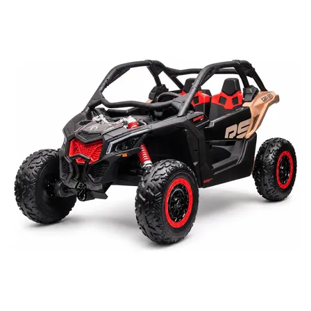 Quadriciclo Infantil 24v 4x4 Mp4 2 Lugares Maverick Utv Preto