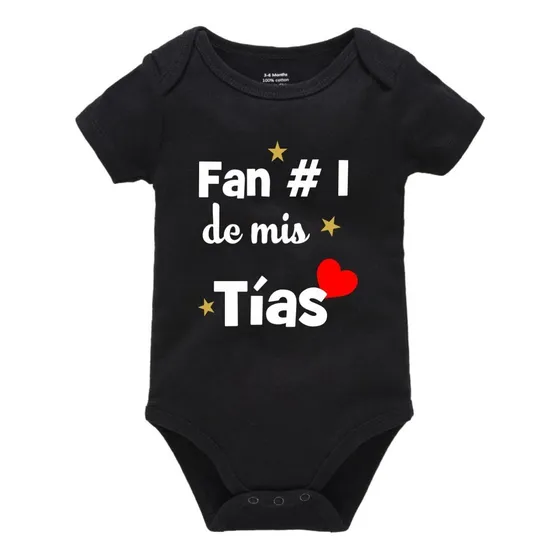 Mameluco Body Negro Para Bebe Tía Personalizado 