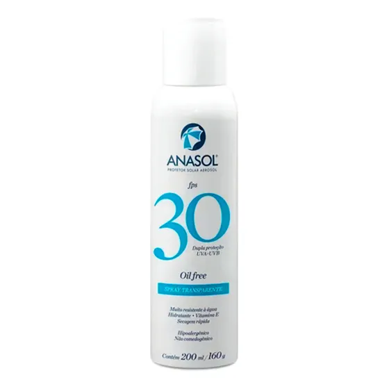 Protetor Solar Anasol Fps 30 Spray Secagem Rápida Oil Free