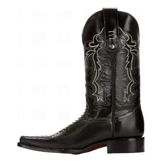 Bota Vaquera V14605pv Piel Vacuno Bicolor Ajuste Poner