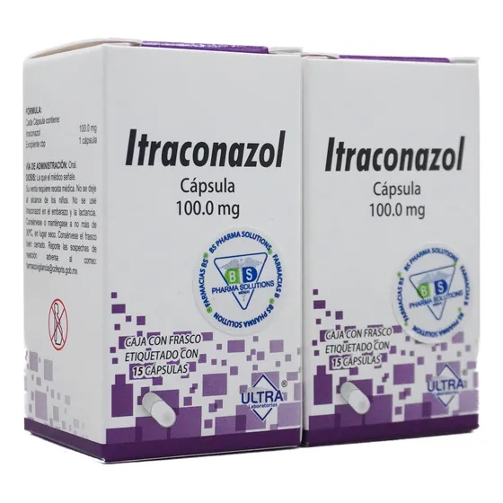 2 Cajas De Itraconazol 100mg C/15 Cápsulas Ultra