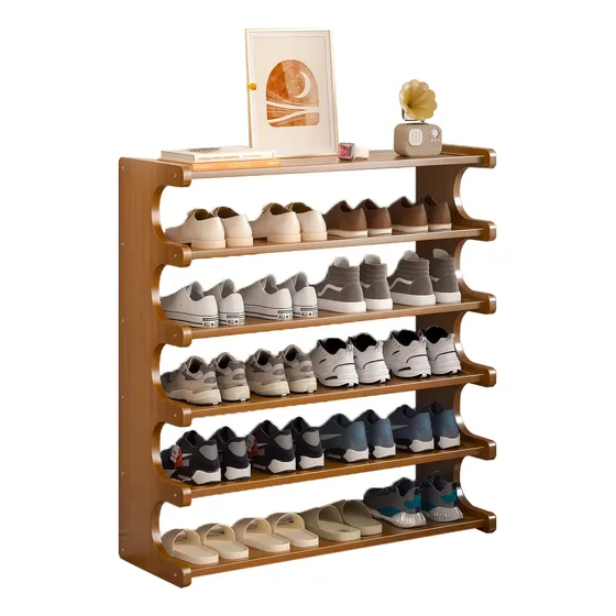 Zapatera 6 Pisos Organizador Bamboo Almacenamiento Ee