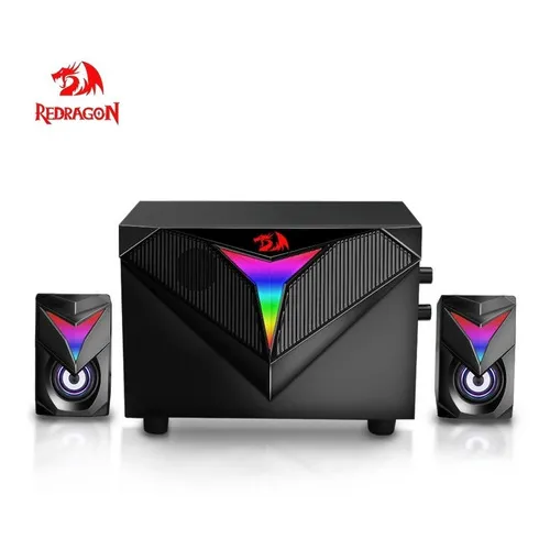 Parlantes Redragon Gs700 Toccata Gaming Aux 3,5 mm Rgb 2.1, cor preta
