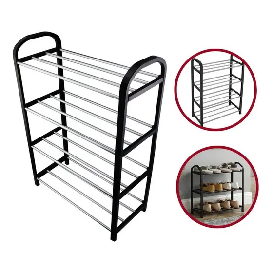 Sapateira Clink Organizador Plástico 8 Pares Cor Branca Compacta