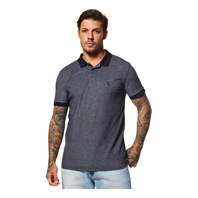 Polo Slim Piquet Denim Reserva Novo Polo Slim Piquet Denim Reserva Novo