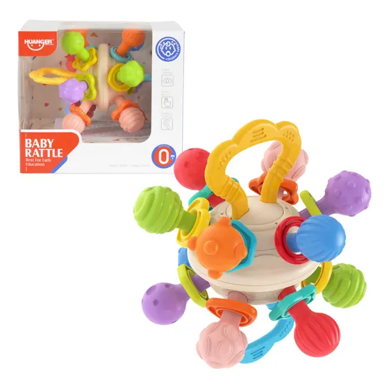 Juguete mordedor Huanger HE0194 sonajero sensorial para bebe rasca encias llama dientes