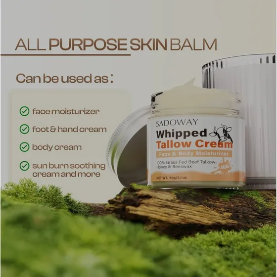 Crema Facial A Base De Sebo De Res, Bálsamo De Miel Y Olivo.