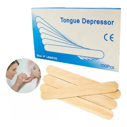 Baja Lengua Madera 100 Unidades Paletas Depilacion Medica