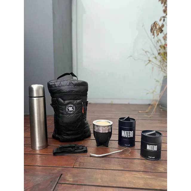 Kit Matero Bolso Impermeable Mate Imperial Termo Litro Latas
