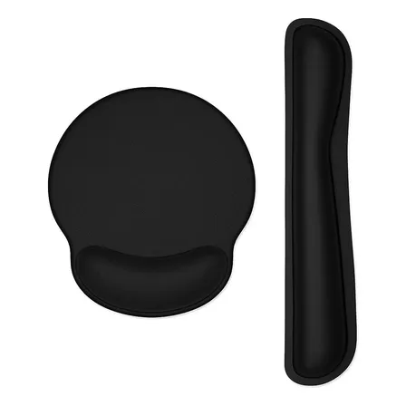 Reposa Muñecas Para Teclado + Mouse Pad Con Apoya Muñeca Negro