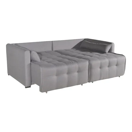 Sofá Cama Retrátil Linho Com Rinheira Bom Pastor Innova Cor Linho Cinza