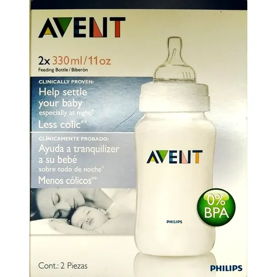 Set De 2 Teteros Avent 11 Oz Anticolico 100% Nuevos Made Uk
