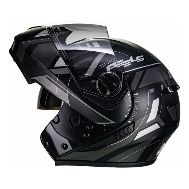 Capacete Peels U-rb2 Preto Fosco Queixeira Escamoteável 