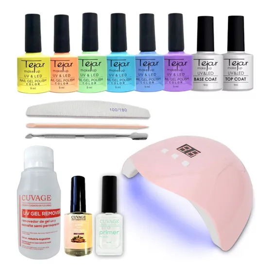 Kit Inicial X 15u. Tejar Manicuria Semipermanente Led/ Uv 