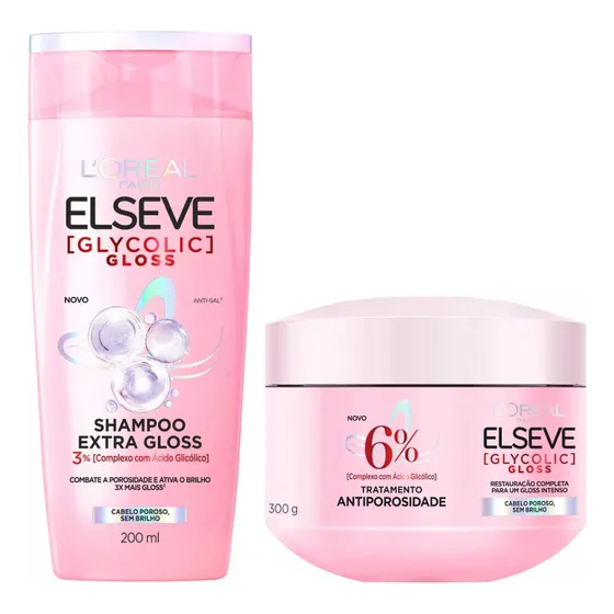 Kit Shampoo E Máscara De Hidratação Elseve Glycolic Gloss