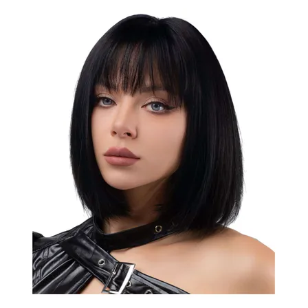 Peluca Melena  Negro Disfraz Cosplay Pulp Fiction / Matilda