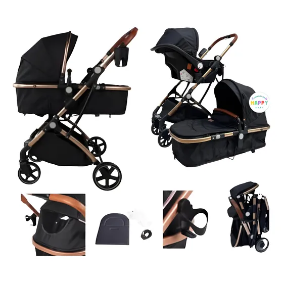 Coche Para Bebé Moisés Con Silla Para Carro Aluminio.