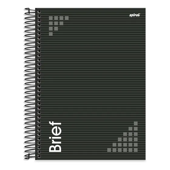 Caderno Universitário 15 Matérias 240f Capa Dura Brief Preto
