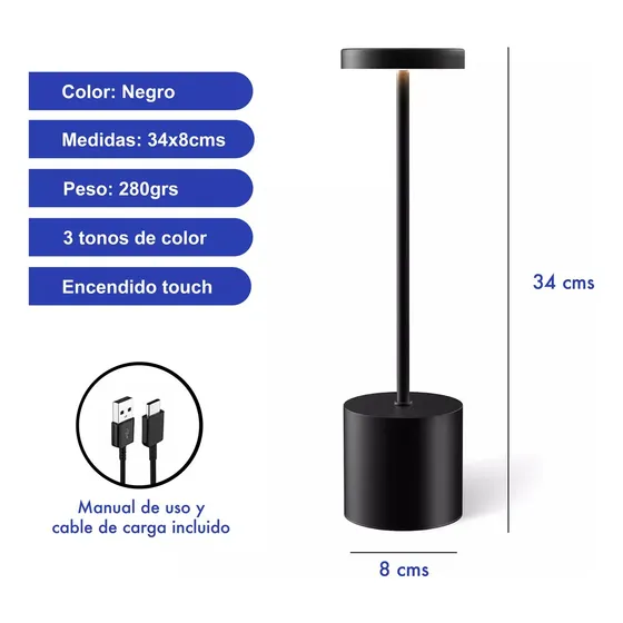 Lámpara Led Escritorio Led Recargable Restaurant Bar Salon