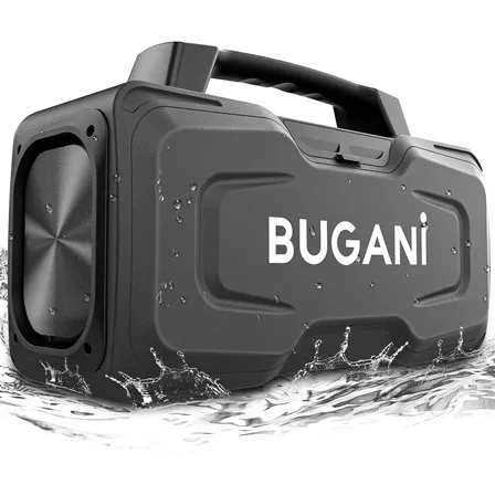 Caixa de Som Bluetooth BUGANI, Estéreo de 80W, Classificação à Prova d'água IPX7, Alto-falante Externo Com Alça, Suporta AUX / USB / MIC, Adequado Para Festas, Piscinas e Canto