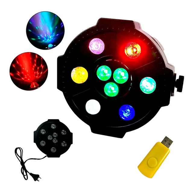 Proton Luz 9 Led Rgb 220v Con Parlante Y Control Remoto L454