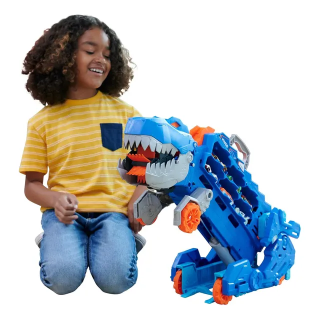 Hot Wheels City Transportador T-rex, Luces Y Sonidos, 20+ Au