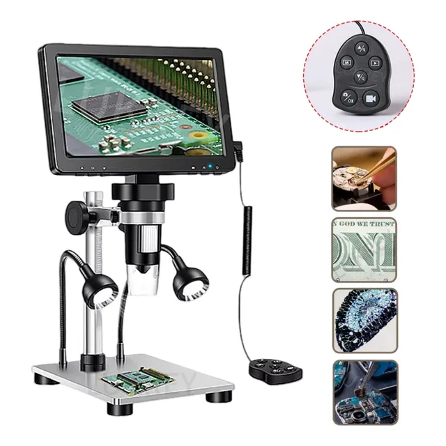 Microscopio Digital Lcd De 7 In Con Aumento De 1200x 1080hd