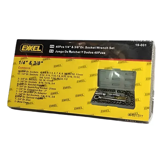Juego Dados Y Ratchet 40 Pzas Milímetrico/pulgadas