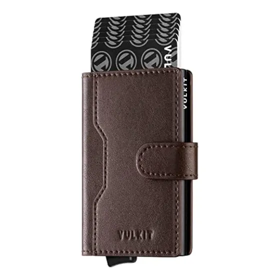 Vulkit Cartera Desplegable Con Ranuras De Cuero,