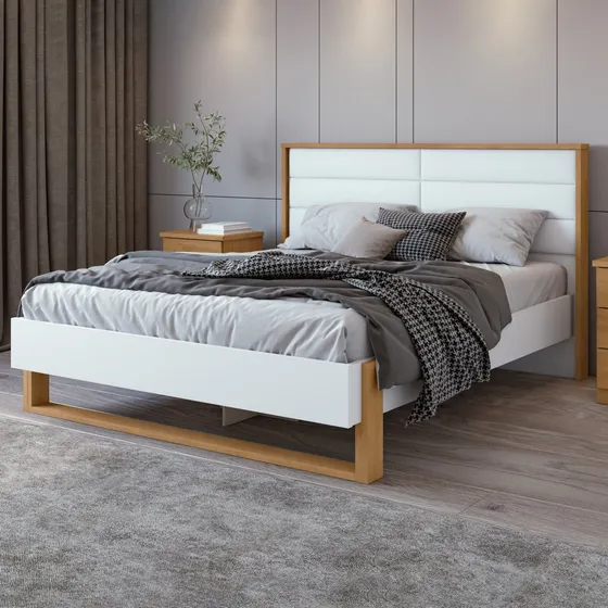 Cama Queen 160cm Com Led Freetown Móveis Lopas Wt
