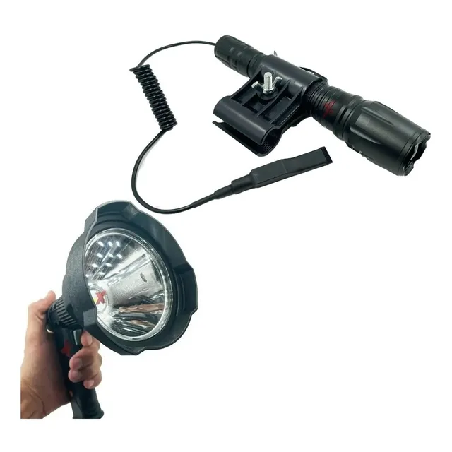 Faro Caza Foco + Linterna Para Caño Rifle O Mira Telescópica