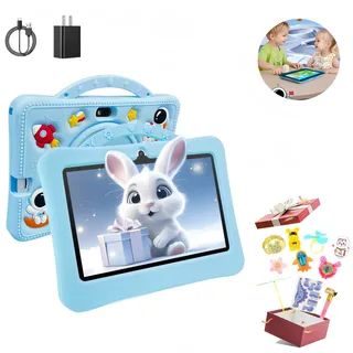 Tablet Niños 7  Android 15 - 8gb Ram 256gb Con Funda Protect Azul Claro